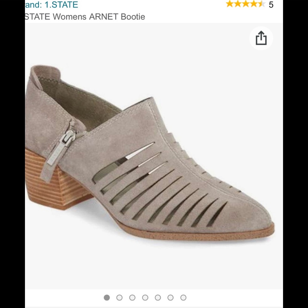 Leather Slip-on Booties beautiful beige comfortable cutout top style NWT